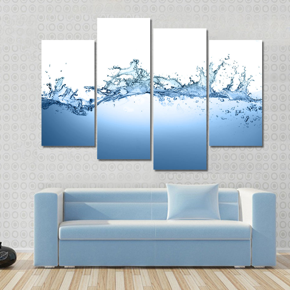 High-speed Water Splash with Bubbles Canvas Wall Art