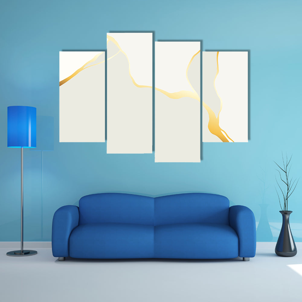 Marble Veining with Gold Accents Canvas Wall Art