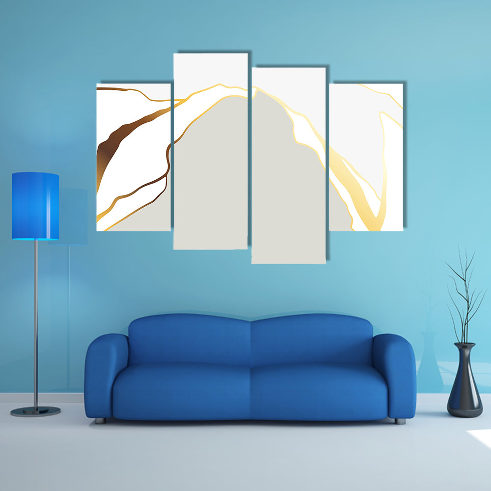 Minimal Marble Peak with Gold Accents Canvas Wall Art