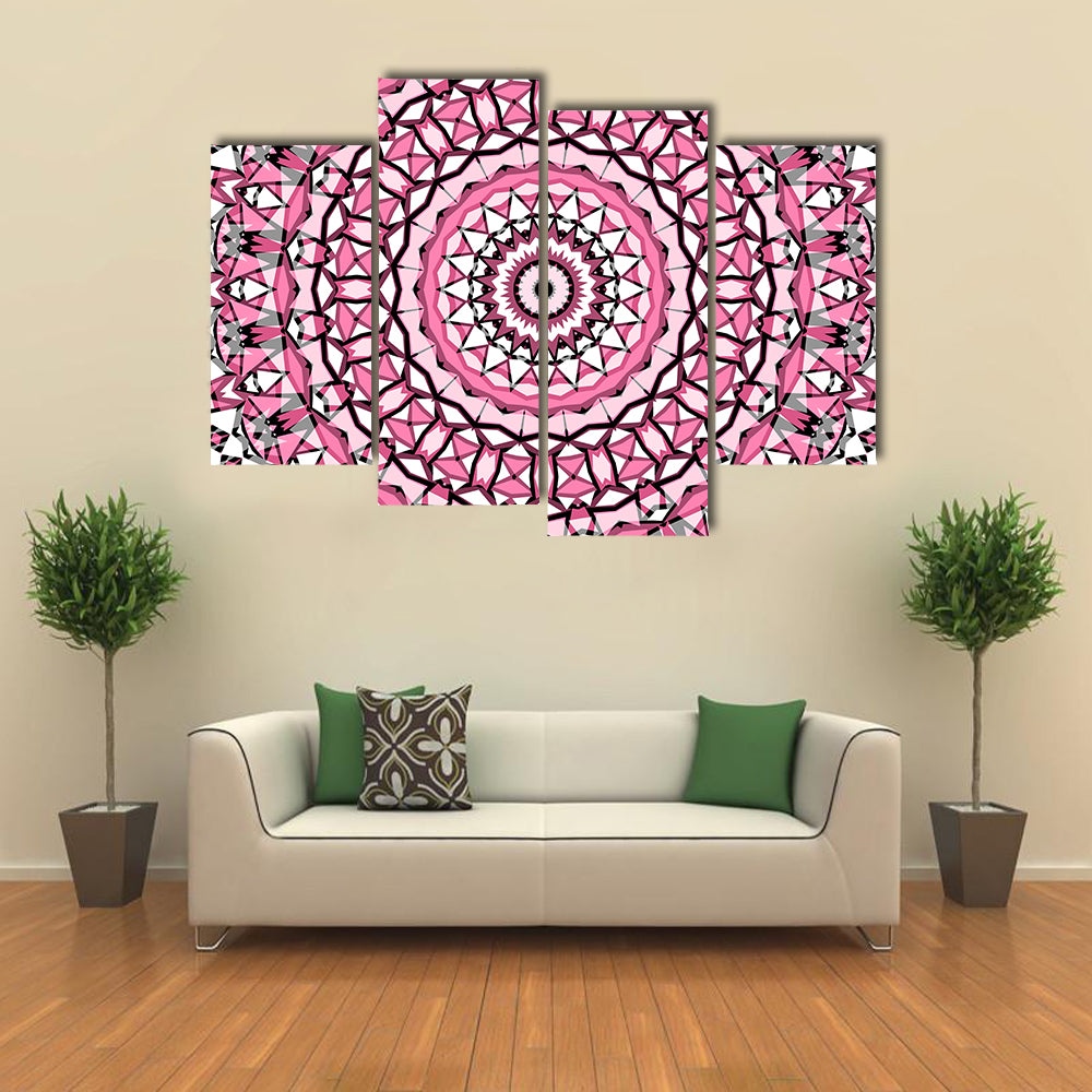 Round Mandala Pattern Canvas Wall Art