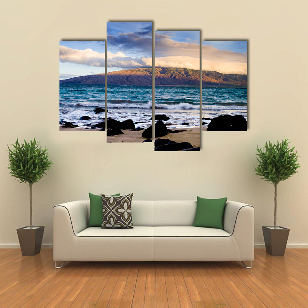 Oahu Coastline with Volcanic Rocks Canvas Wall Art