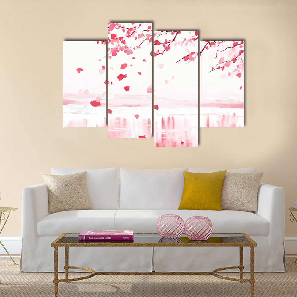 Japanese Cherry Tree In Bloom Canvas Wall Art
