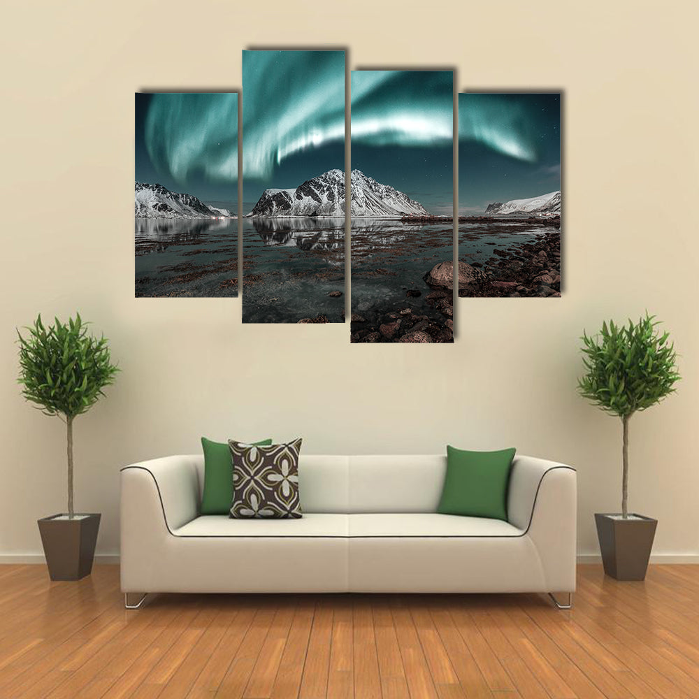 Northern Lights Over Lofoten Canvas Wall Art