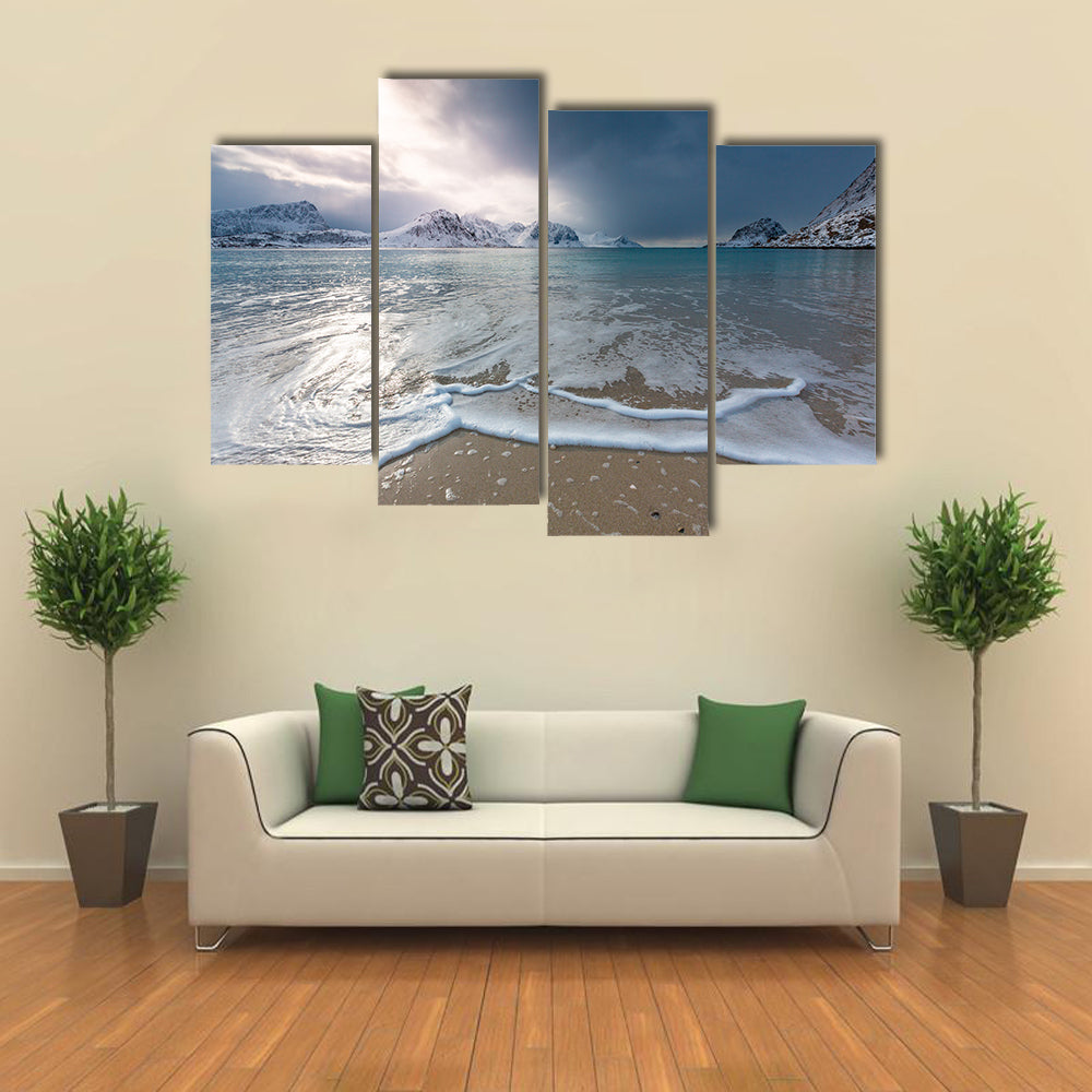 Haukland Beach Lofoten Norway Canvas Wall Art