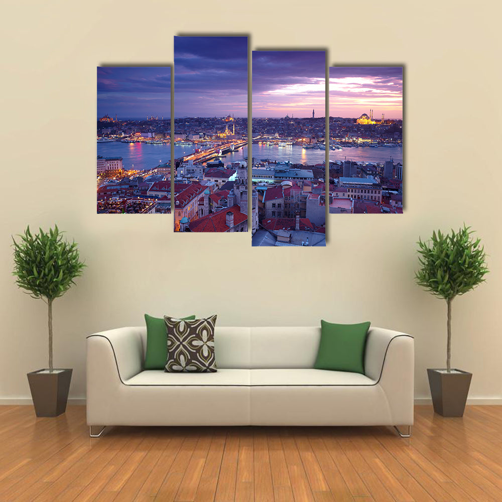 Istanbul At Sunset Canvas Wall Art