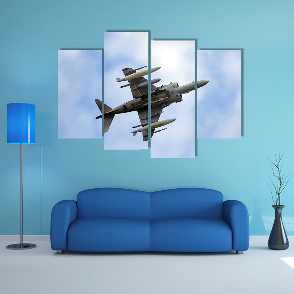 Military Airplane Harrier II Plus Canvas Wall Art