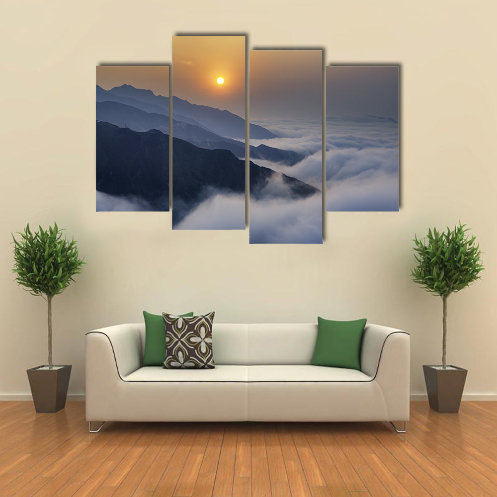 Ta Xua Mountain Range at Sunset Canvas Wall Art