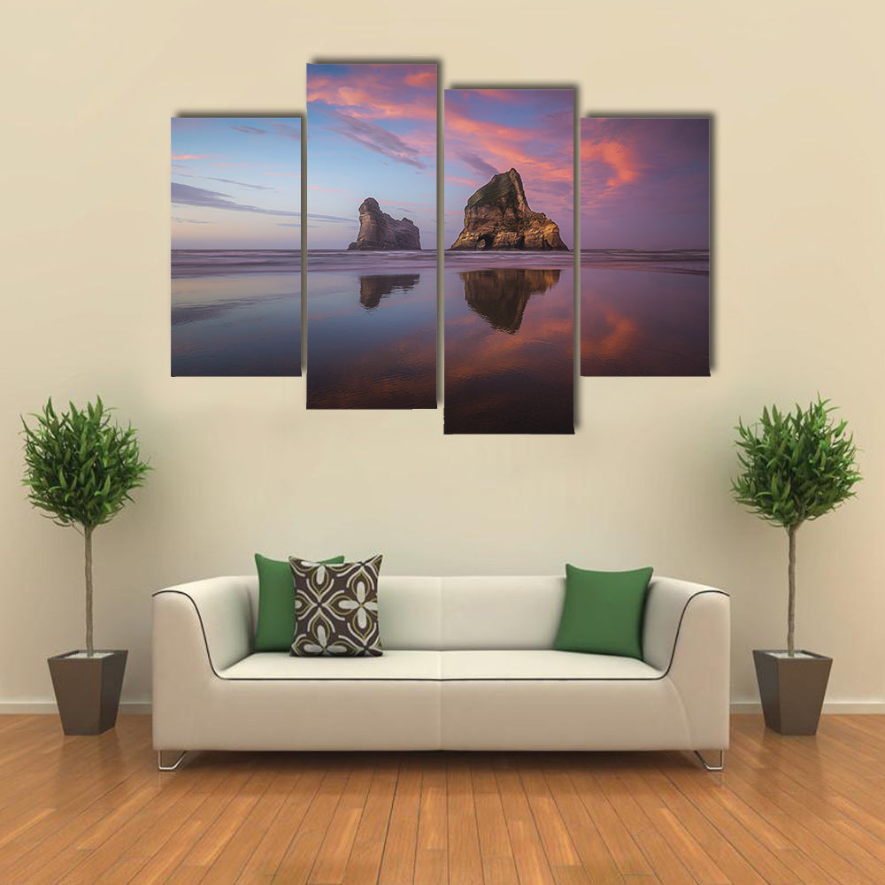 Sunrise At Wharariki Beach In New Zealand Canvas Wall Art