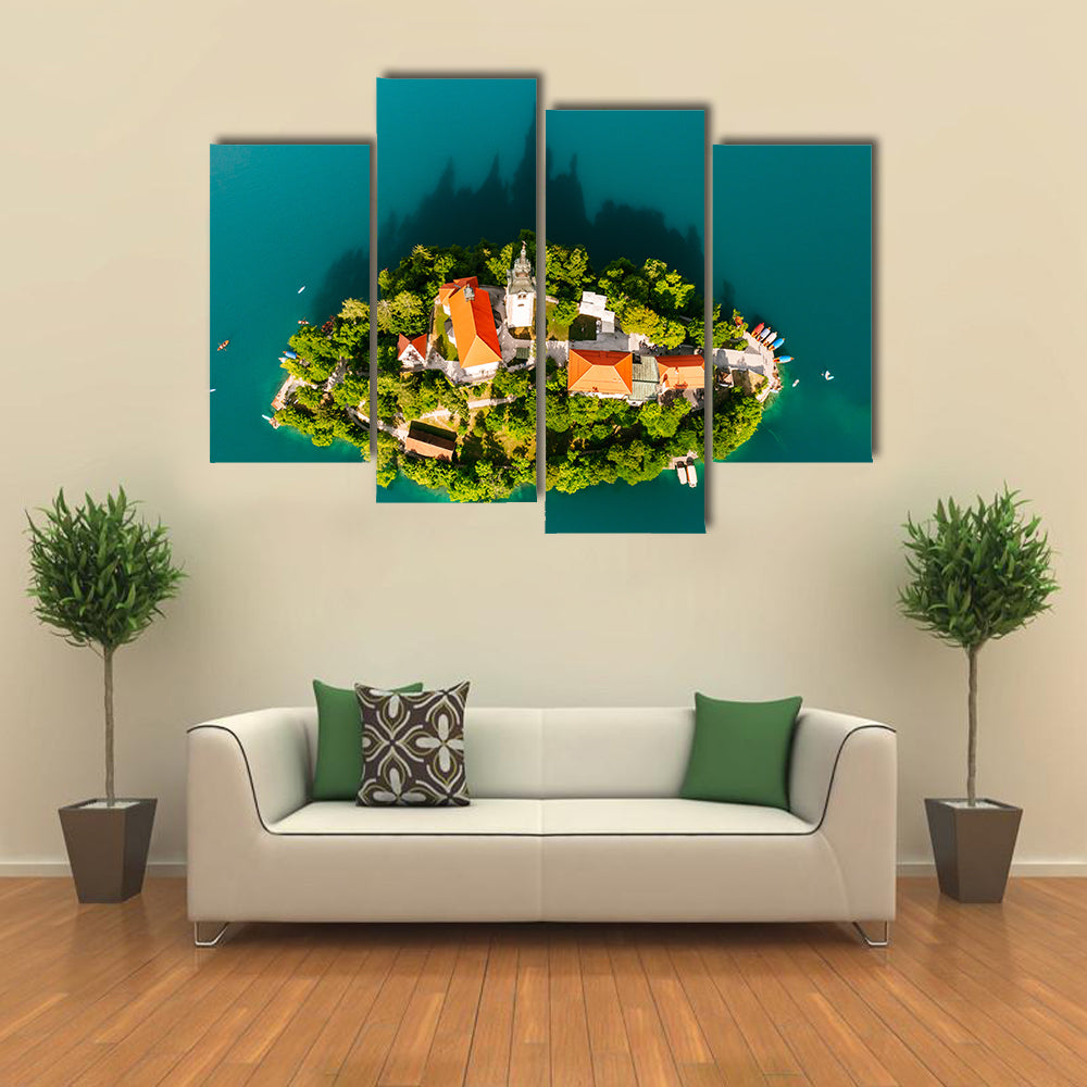 Lake Bled With Assumption Of Maria Church Slovenia Canvas Wall Art