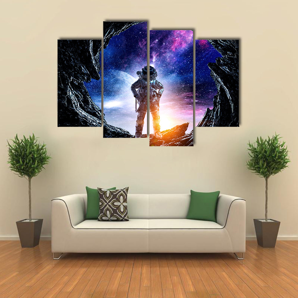 Astronaut at Spacewalk Canvas Wall Art