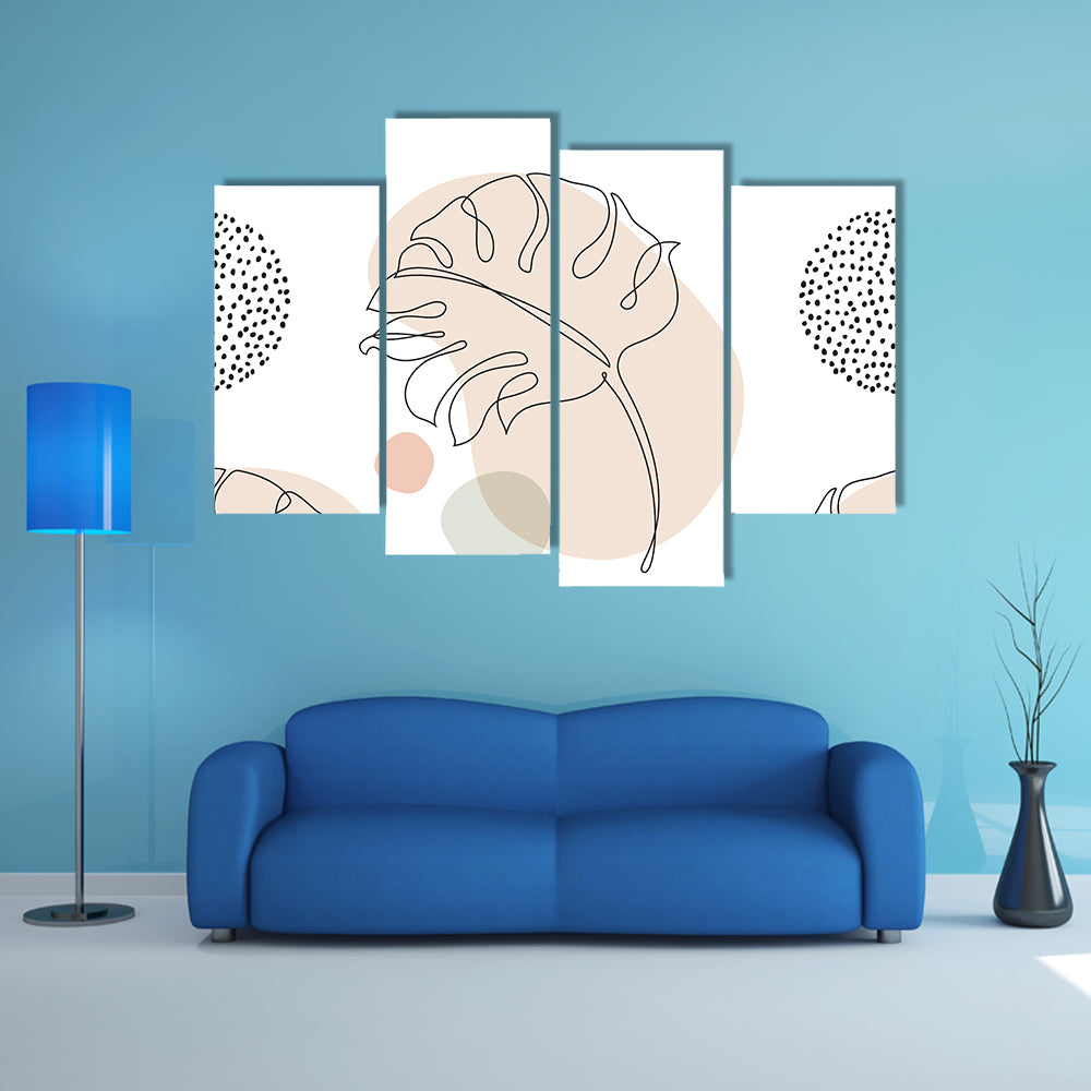 Seamless Monstera Leaf Pattern Canvas Wall Art