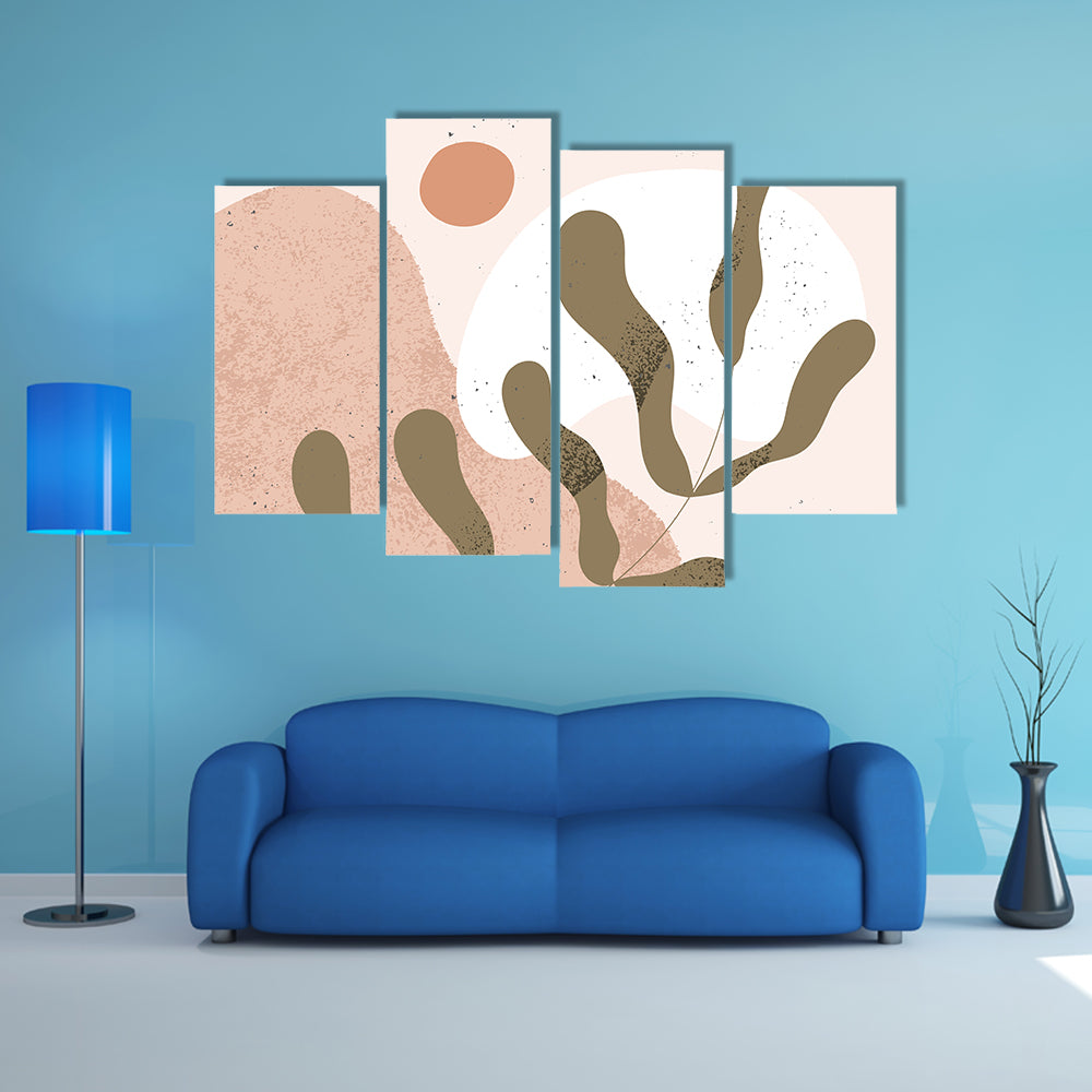 Geometric Leaf Shapes Canvas Wall Art