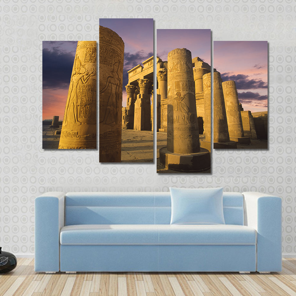 Kom Ombo Temple at Sunset Canvas Wall Art