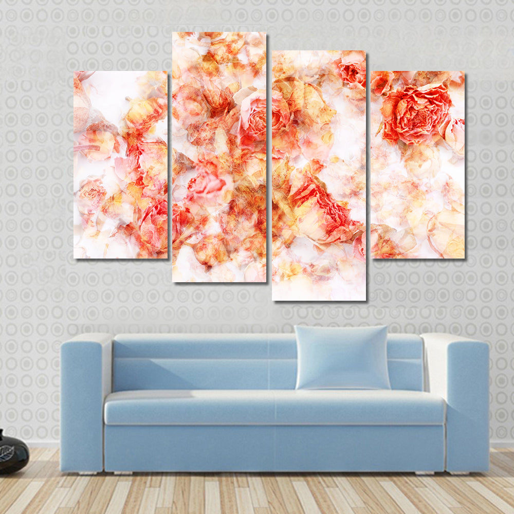 Dry Roses Watercolor Floral Canvas Wall Art