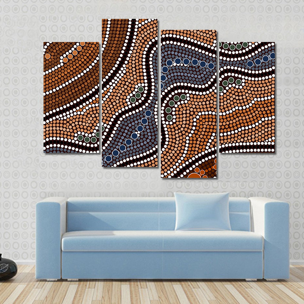 Dotted Style River Canvas Wall Art