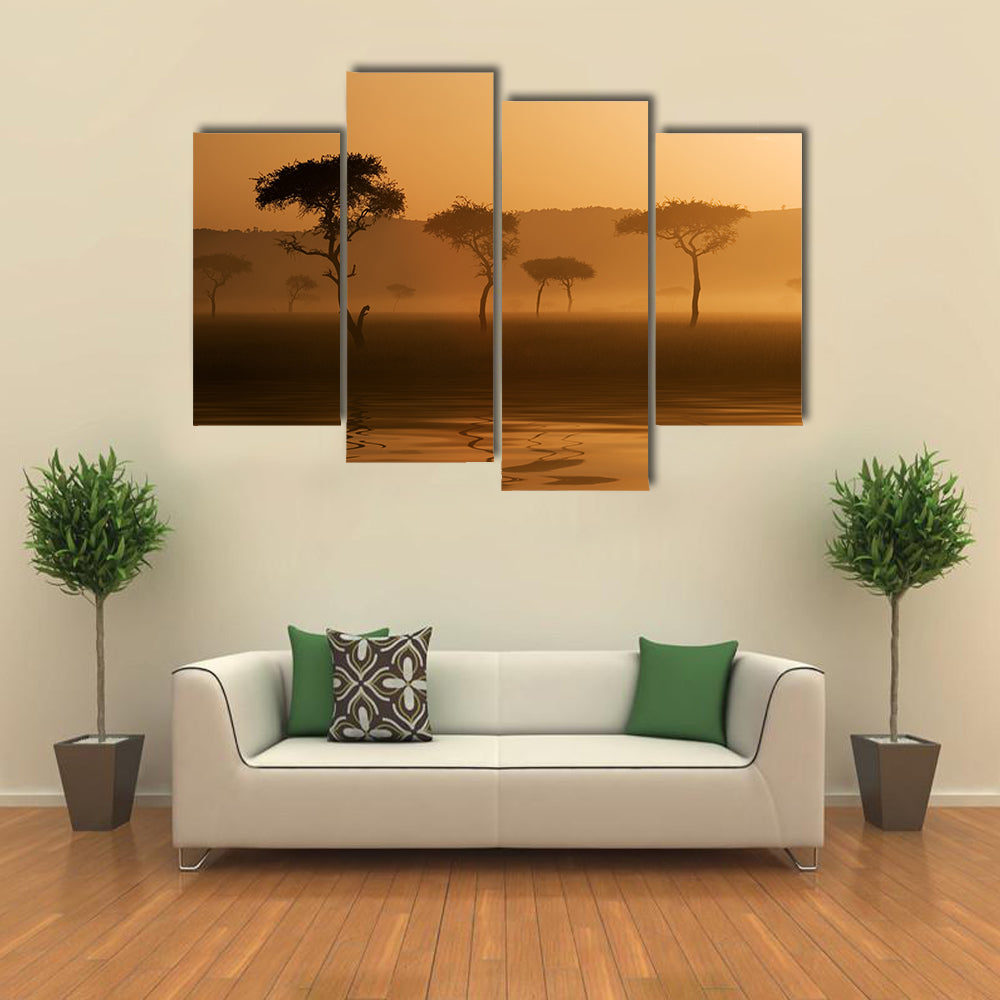Sunset Over Massai Mara Canvas Wall Art