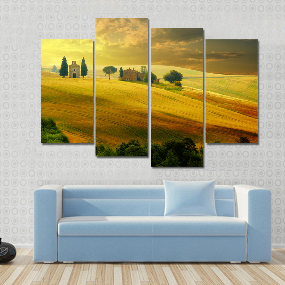 Tuscany At Sunset Canvas Wall Art