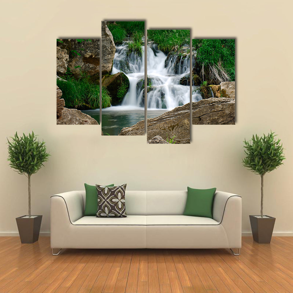 Small Forest Waterfall Canvas Wall Art