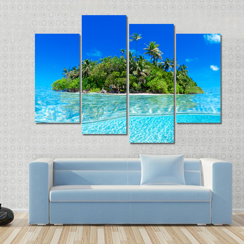Split-level Tropical Island Canvas Wall Art