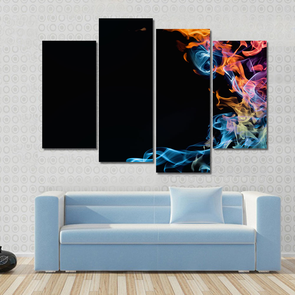 Fire And Smoke Abstract Canvas Wall Art