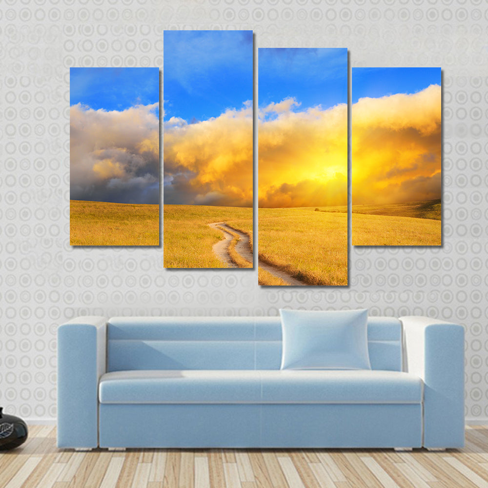 Sunrise Over the Meadow Canvas Wall Art