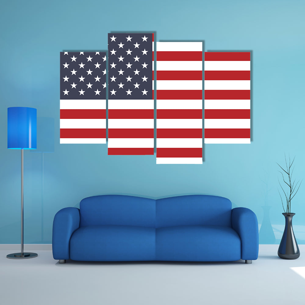 American Flag Geometric Canvas Wall Art