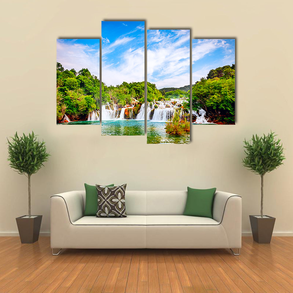 Waterfall In Krka National Park Canvas Wall Art