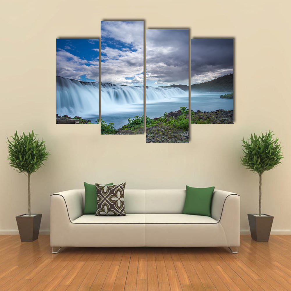 Faxi Waterfall In Iceland Canvas Wall Art
