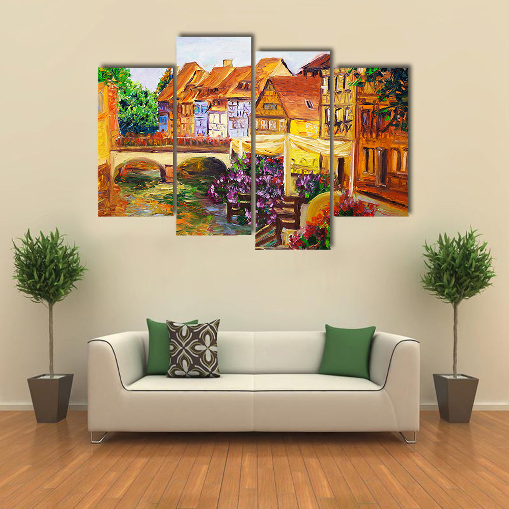 Venice Canal Oil Painting Canvas Wall Art