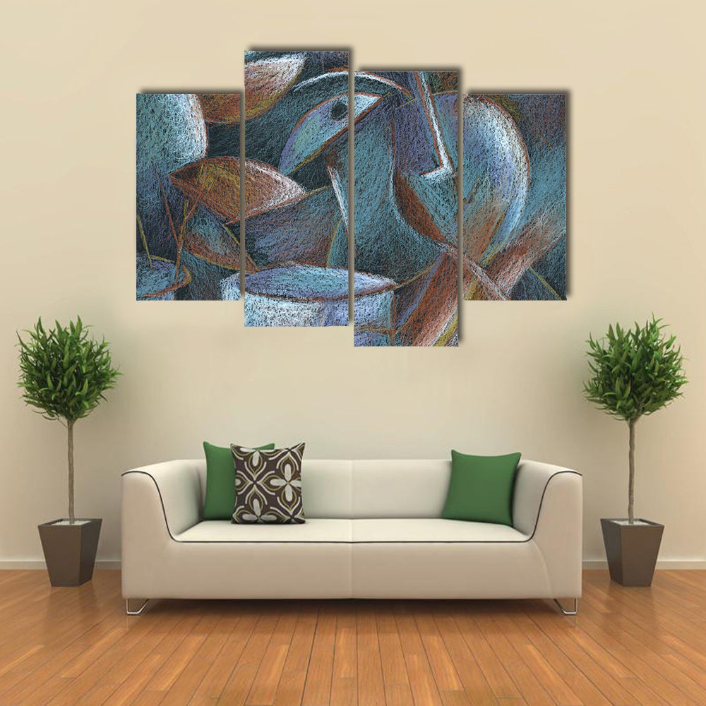 Cubist Pastel Abstract Canvas Wall Art