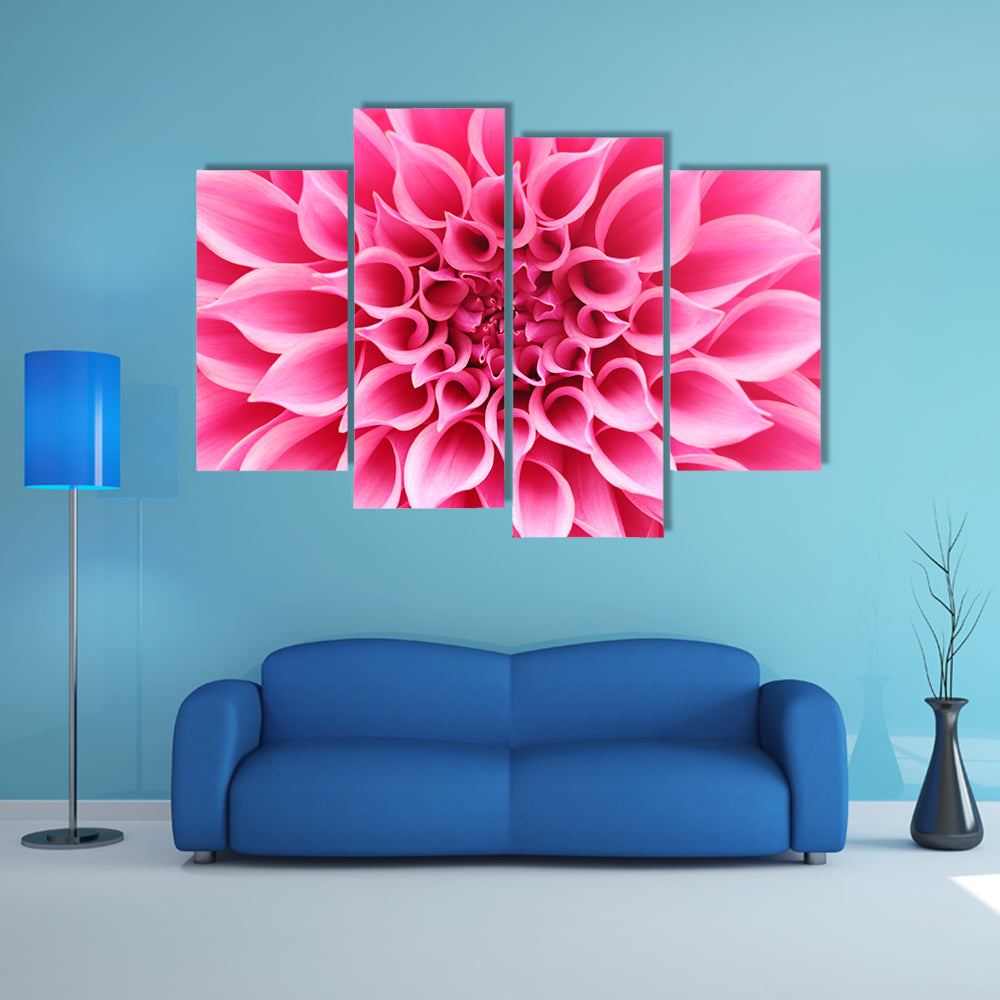 Pink Dahlia Flower Canvas Wall Art
