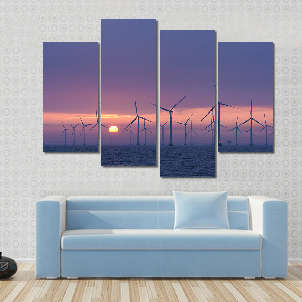 Lillgrund Offshore Wind Farm At Daybrake Canvas Wall Art