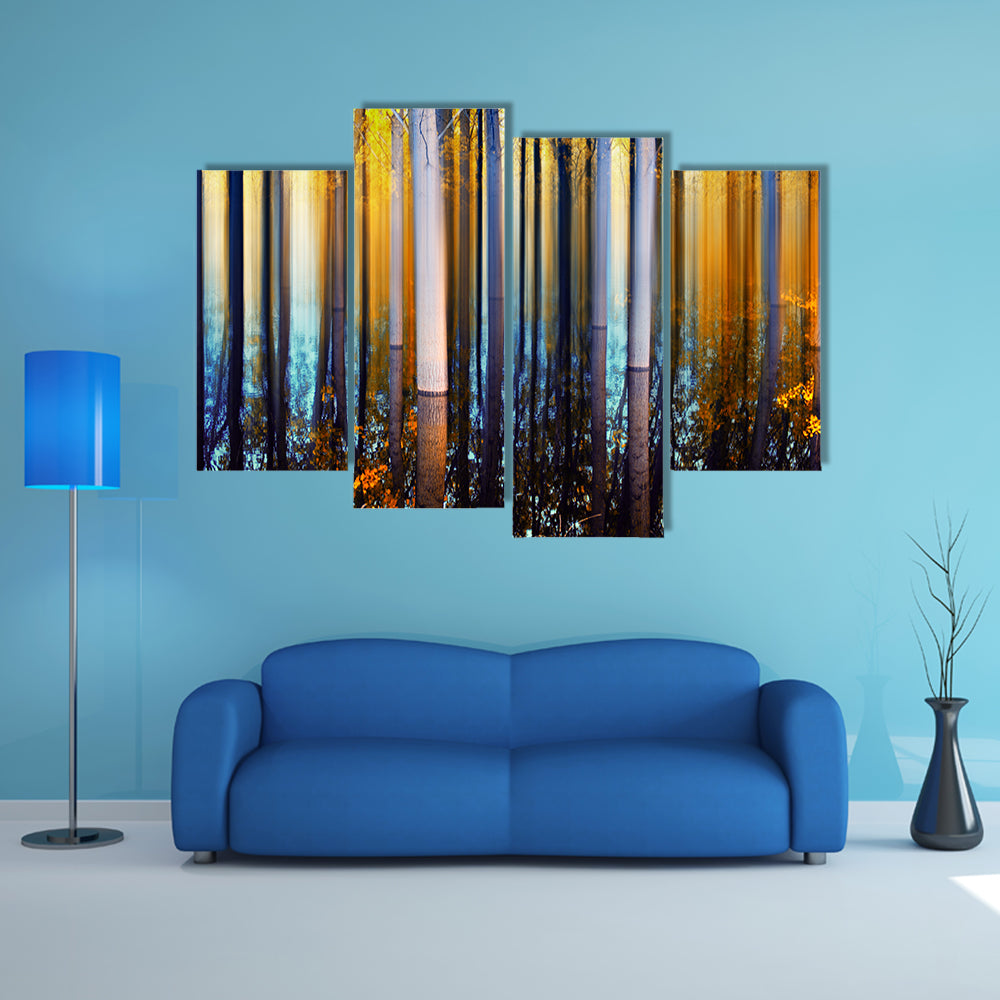 Forest In Autumn Abstract Canvas Wall Art