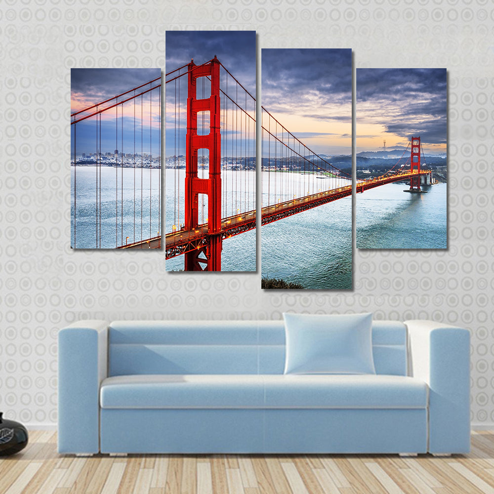 Golden Gate Bridge at Dusk Canvas Wall Art