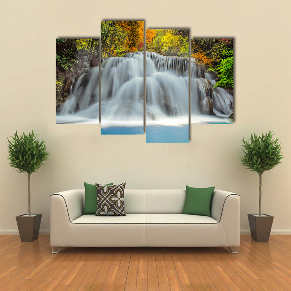Tropical Waterfall In Thailand Canvas Wall Art