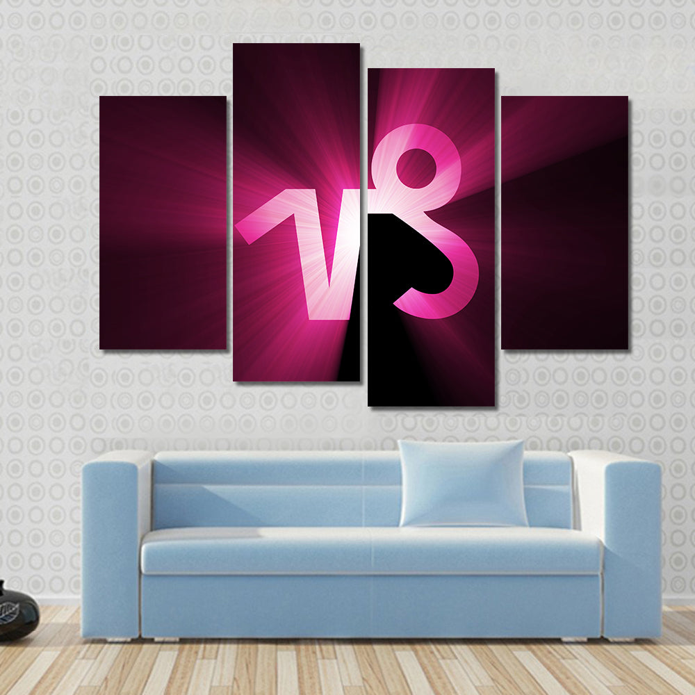 Capricorn Zodiac Symbol Canvas Wall Art
