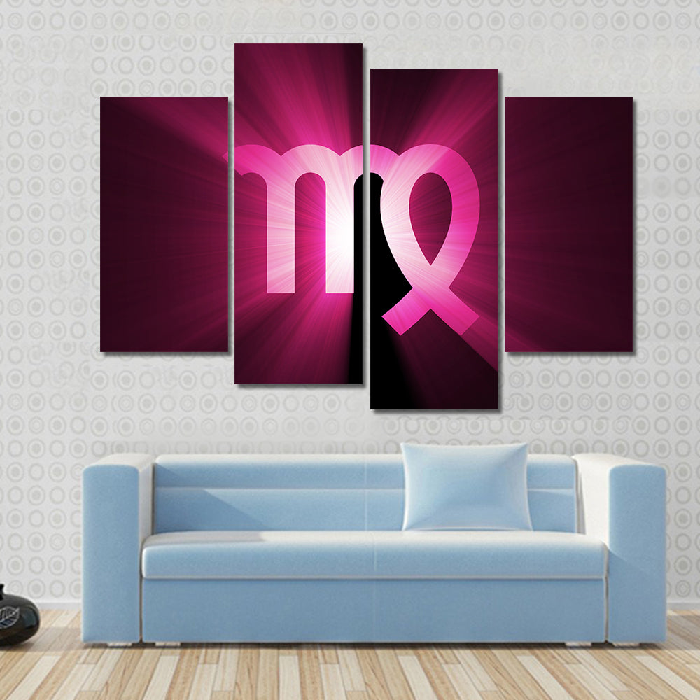 Radiant Virgo Zodiac Symbol Canvas Wall Art