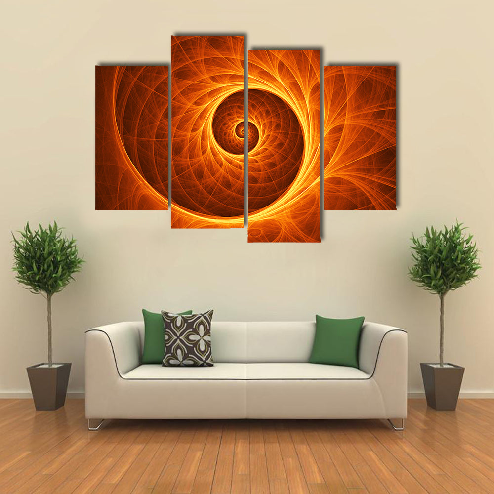 Fire Spiral Abstract Canvas Wall Art