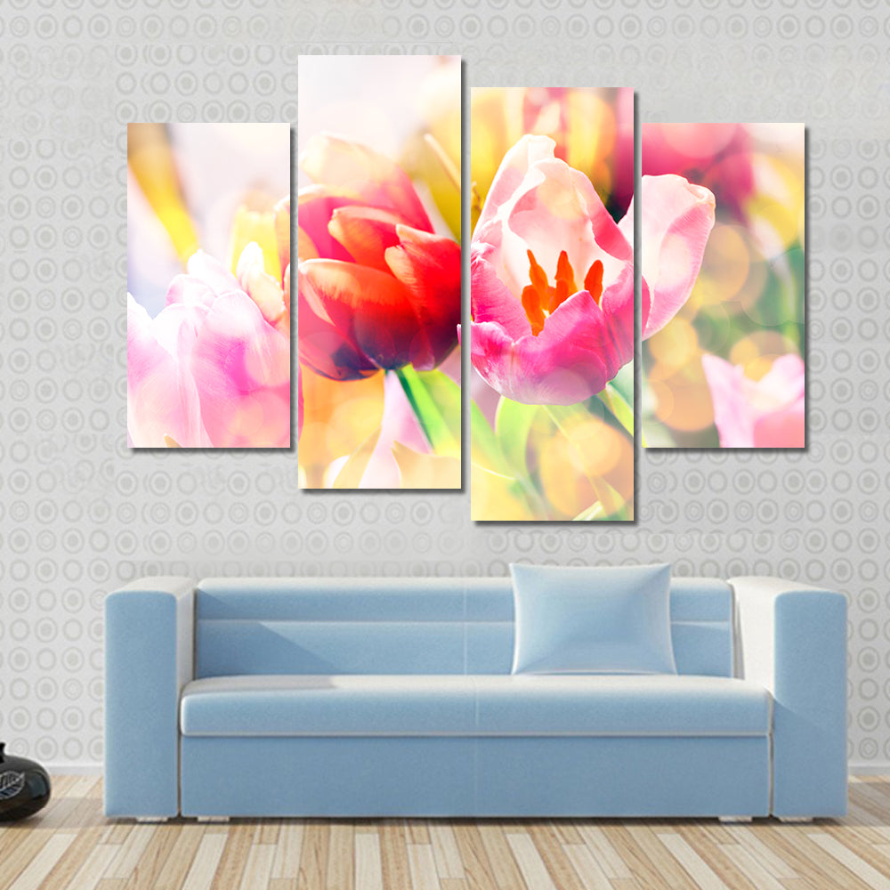 Colorful Spring Tulips Canvas Wall Art