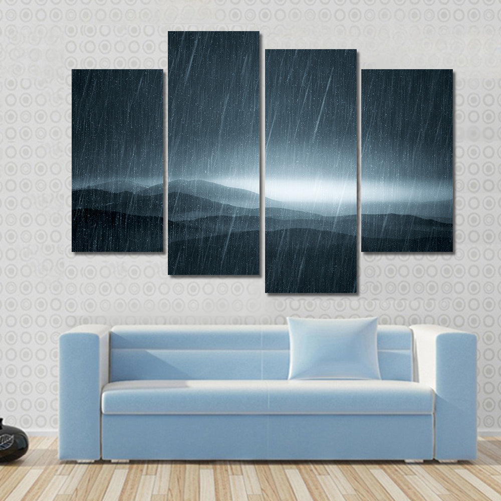 Rain Over Misty Meadows Canvas Wall Art