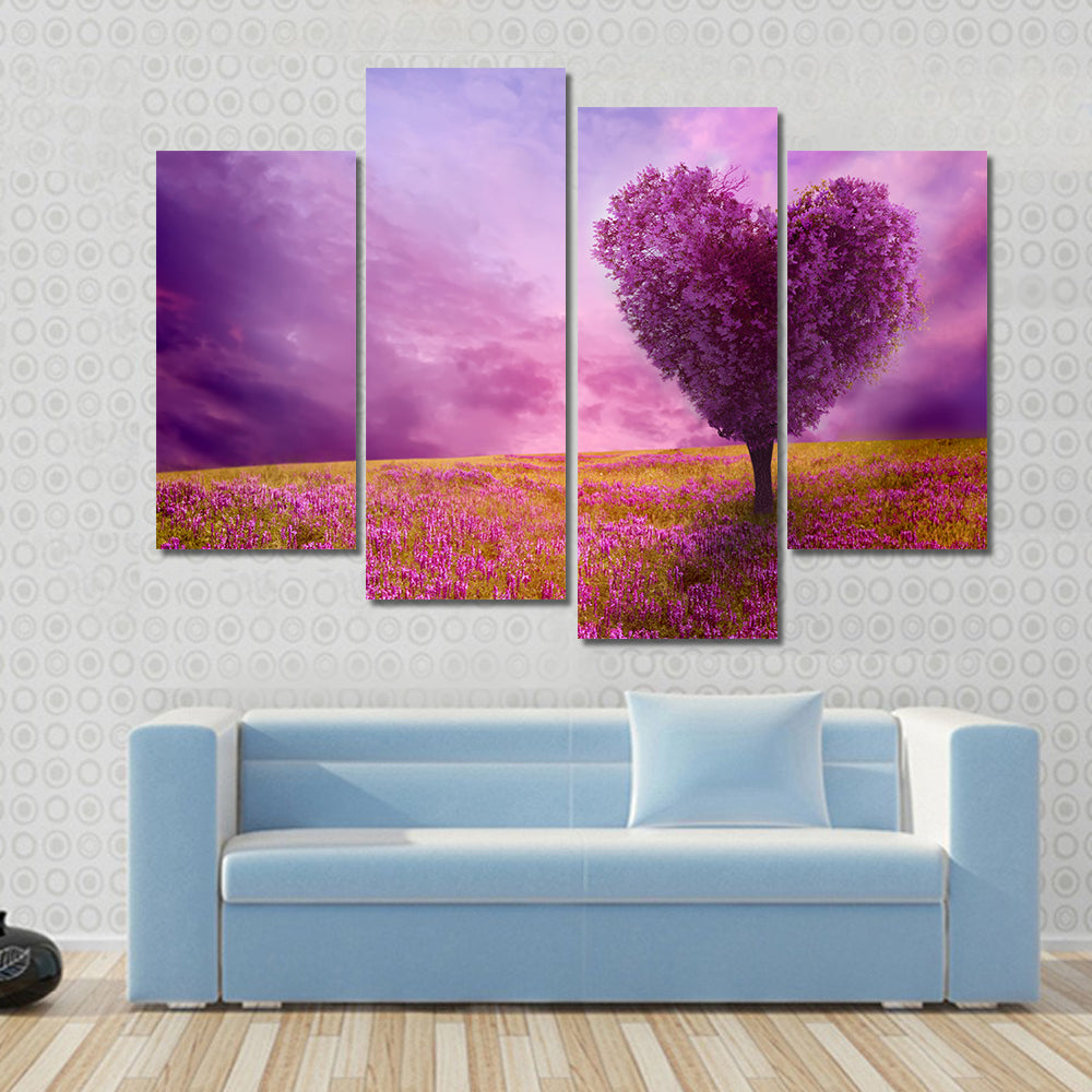 Tree Of Love In Spring Canvas Wall Art