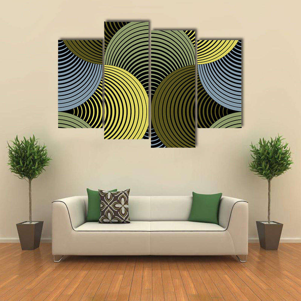 Ornate Geometric Petals Grid Canvas Wall Art