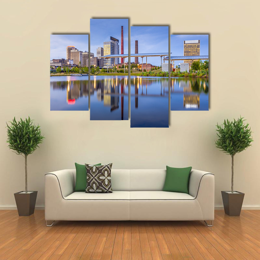 Alabama City Waterfront Skyline Canvas Wall Art
