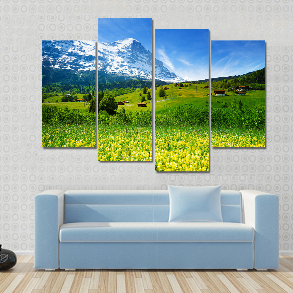 Swiss Alpine Wildflower Meadow Canvas Wall Art