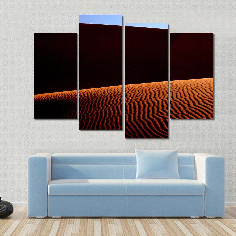 Desert Lines Around Sunset Canvas Wall Art