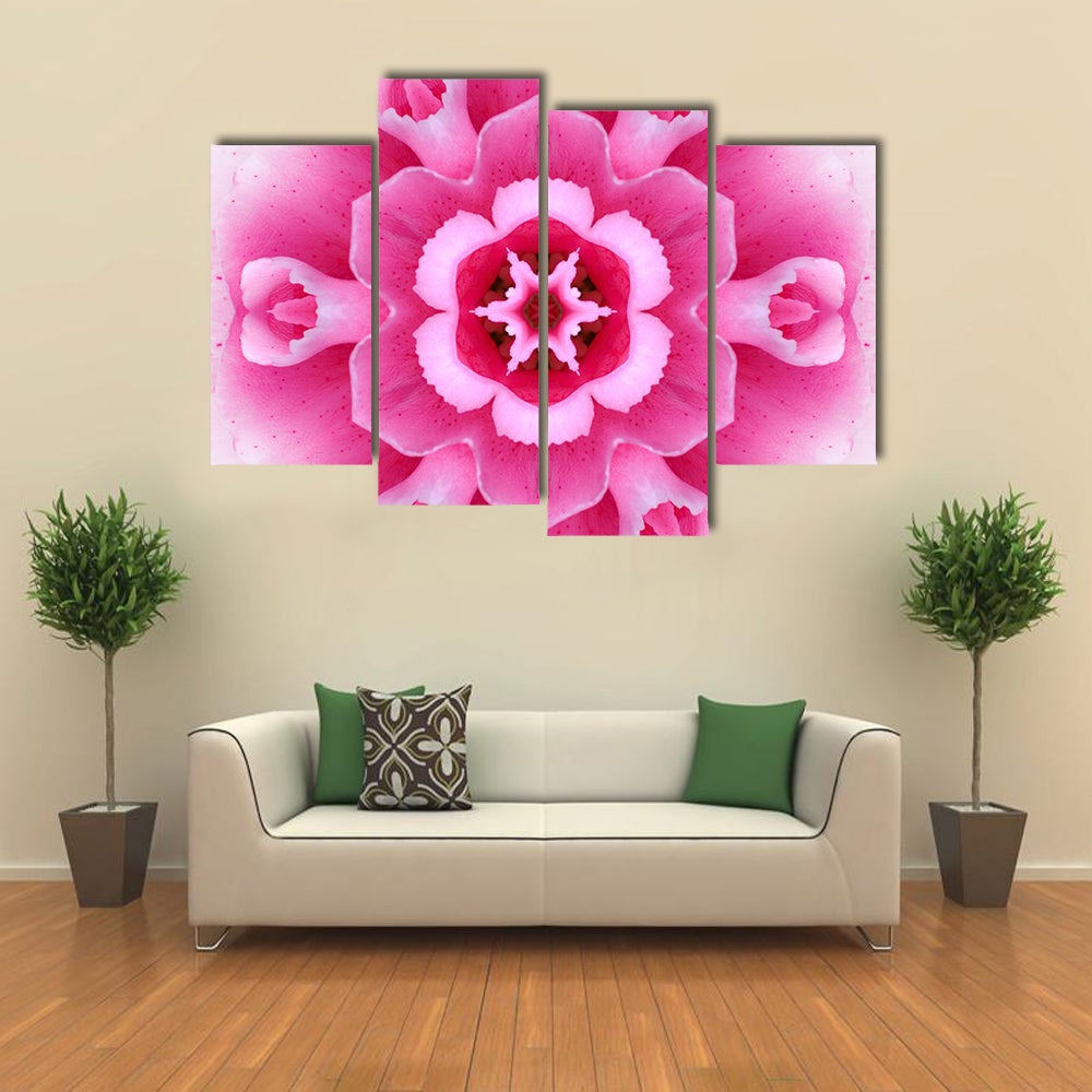 Pink Concentric Flower Canvas Wall Art