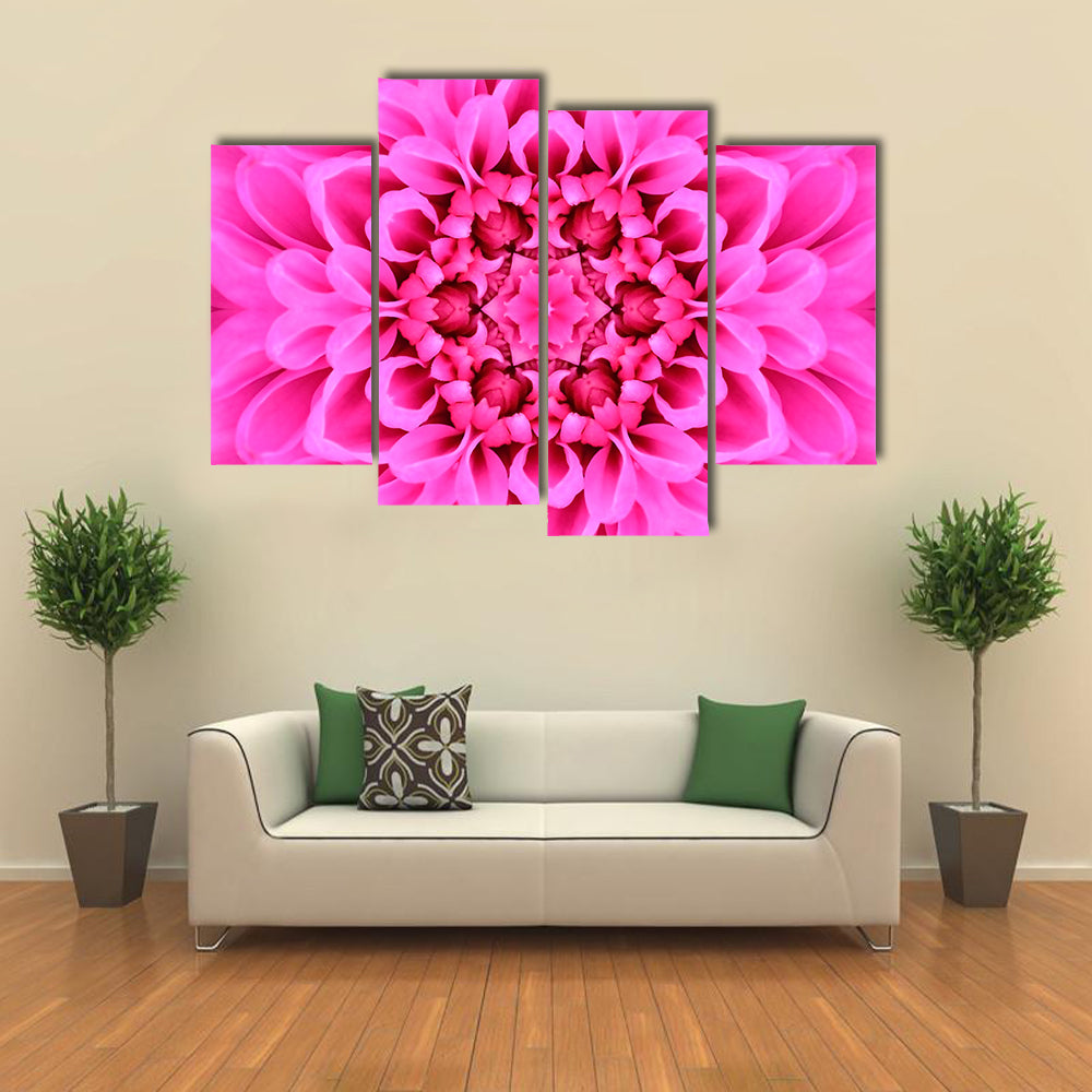 Pink Concentric Flower Canvas Wall Art