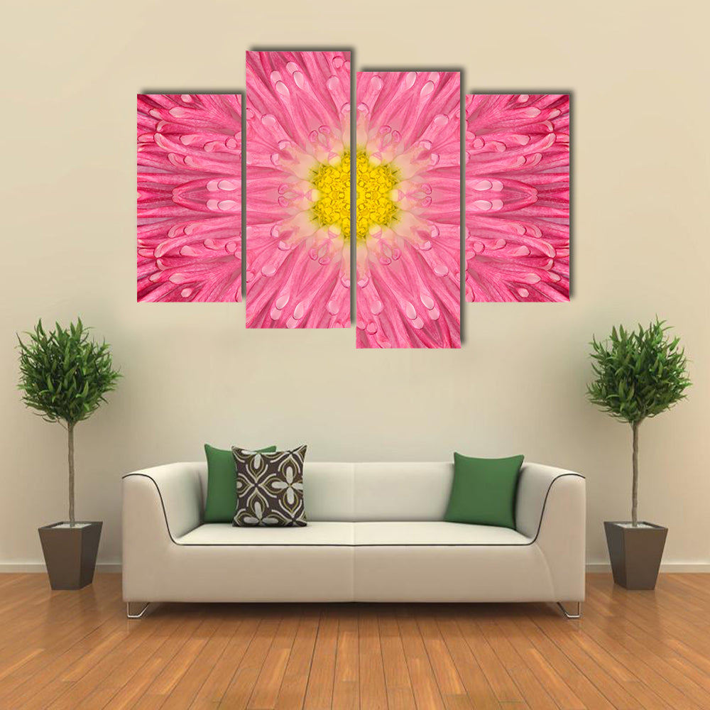 Daisy Pink Flower Canvas Wall Art