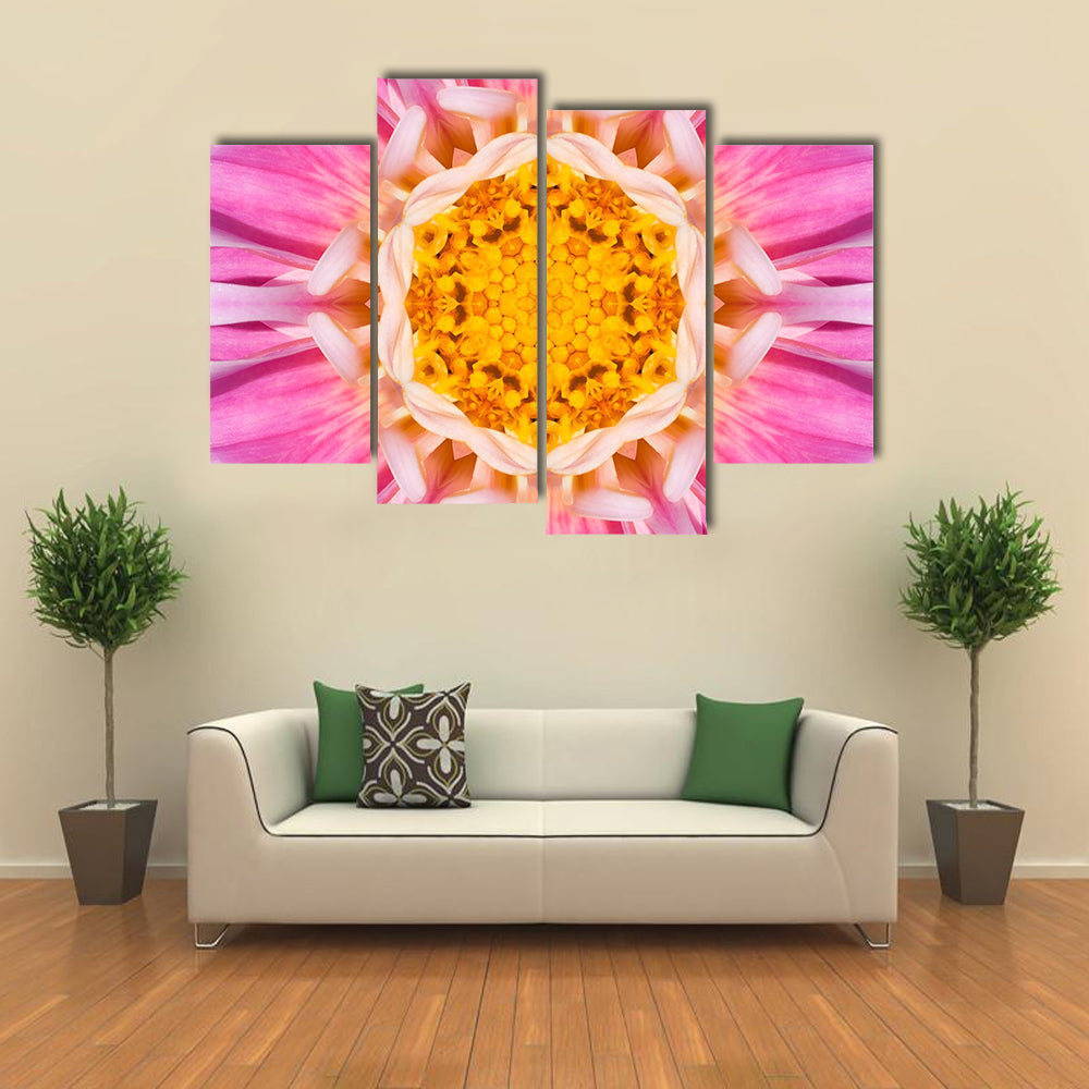 Pink Mandala Flower Canvas Wall Art