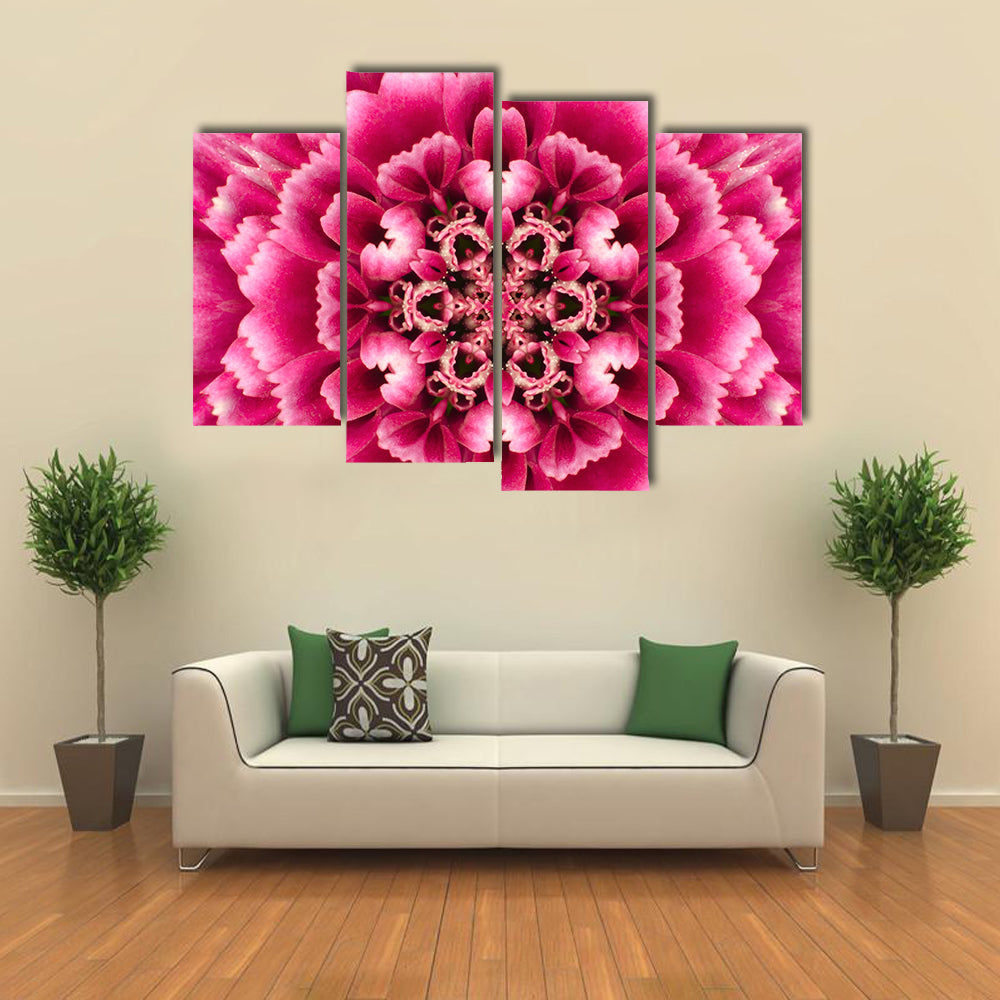 Concentric Mandala Flower Canvas Wall Art
